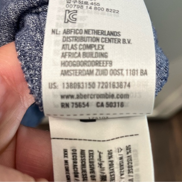 Abercrombie & Fitch A&F Wrap Heather Blue Tank Top Cami Blouse size Small 👚 - Picture 4 of 4